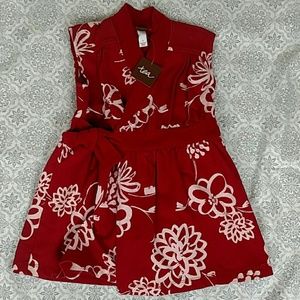 ☕🌷 Tea Collection Red Wrap Dress👗